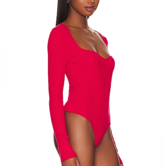 Revolve One Grey Day Seville Bodysuit Red NWT - Picture 3 of 3